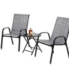 Compact and Modern 3-Piece Outdoor Patio Set with Breathable Textilene Fabric Chairs and Steel Folding Table, Space-Saving Design-Coolbibila - 3 of 4