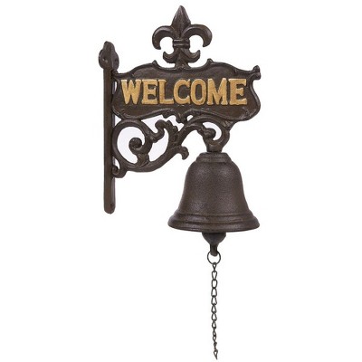 Juvale Cast Iron Bell, Welcome Entry Door Bell, Antique Doorbell Decoration, Black, 6.7 x 8.9 x 0.8 in