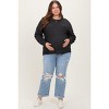 Pinkblush Light Blue Ripped Knee Rolled Cuff Straight Leg Maternity Plus Jeans - 2 of 4