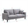 TiramisuBest 57 " Loveseat Sofa, Wood 2 Seat Sofa, Comfy , Small Space Saving Modern Upholstered Sofa, Living Room Bedroom Apartment, Light gray - 3 of 4