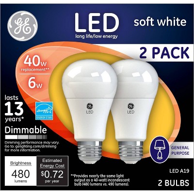 GE 40w 2pk LED Light Bulb White