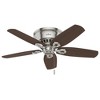 42" Builder Low Profile Ceiling Fan (Includes LED Light Bulb) Nickel - Hunter Fan: 3-Speed, Reversible Motor, Flush Mount - 2 of 4