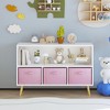 KWPZQEB Kids Bookcase and Bookshelf, Multi Shelf Cubby with 3 Collapsible Fabric Drawers, Kids Toy Storage Organizer for Bedroom, Playroom, Hallway - 2 of 4