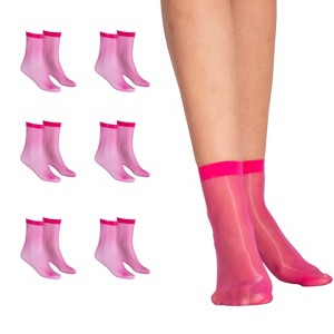 LECHERY 6-Pair Pack Colored Fashion Ankle Nylons Sheer Socks Women Silky  Soft Shiny, Lightweight & Gloss Dress Socks - Pink, One Size Fits All :  Target