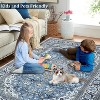 Bohemian Washable Runner Rug, Kitchen Rug, Vintage Floral Print, Non-Slip Backing, Low-Pile Polyester for Bathroom Hallway Entryway - 4 of 4