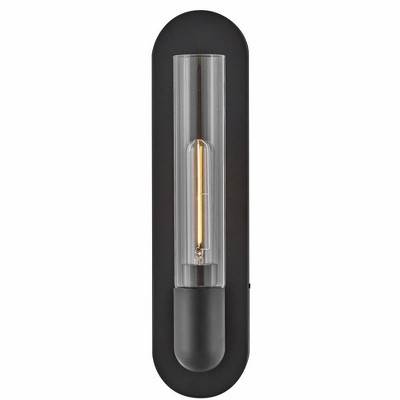 Black Dimmable Cylinder LED Wall Sconce with Clear Glass
