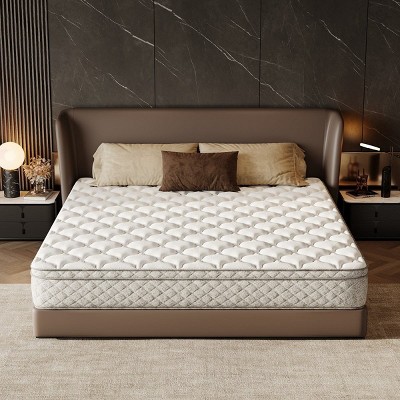 King Size Memory Foam & Pocket Springs, Medium Firm Hybrid Mattress for Zoned Support, CertiPUR-US & OEKO-TEX Certified-Coolbibila