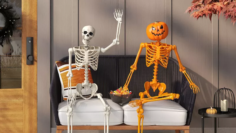 60” Posable store Pumpkin Skeleton Halloween Decorative Mannequin - Hyde & EEK! NEW!