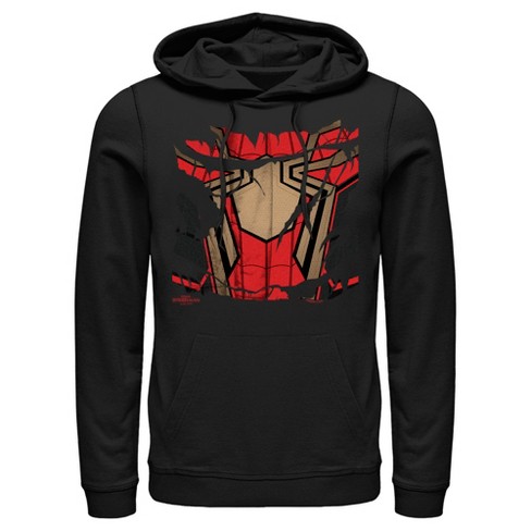 Men's Marvel Spider-man: No Way Home Ripped Iron Suit Pull Over Hoodie -  Black - 2x Large : Target