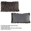 12x20-in. Plush Lumbar Pillow  Luxury Accent Pillow Insert and Shag Glam Cover Set  for Bedroom or Living Room by Lavish Home (Gray) - 3 of 4