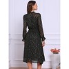 INSPIRE CHIC Women's Sheer Sleeve Smocked Waist Midi Metallic Stars Party Dresses with Lining - 3 of 4