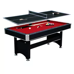 Hathaway Spartan 6' Pool Table with Table Tennis Conversion Top - Black