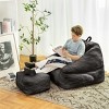 TIRAMISUBEST Memory Foam Bean Bag Chair - Plush Tufted Lounger with Removable Filler, Super Soft for Dorm, Apartment & Living Room, Black - 2 of 4