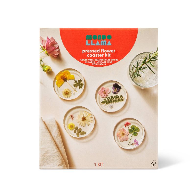Pressed Flowers Resin Coaster DIY Art Kit - Mondo Llama&#8482;, 1 of 6