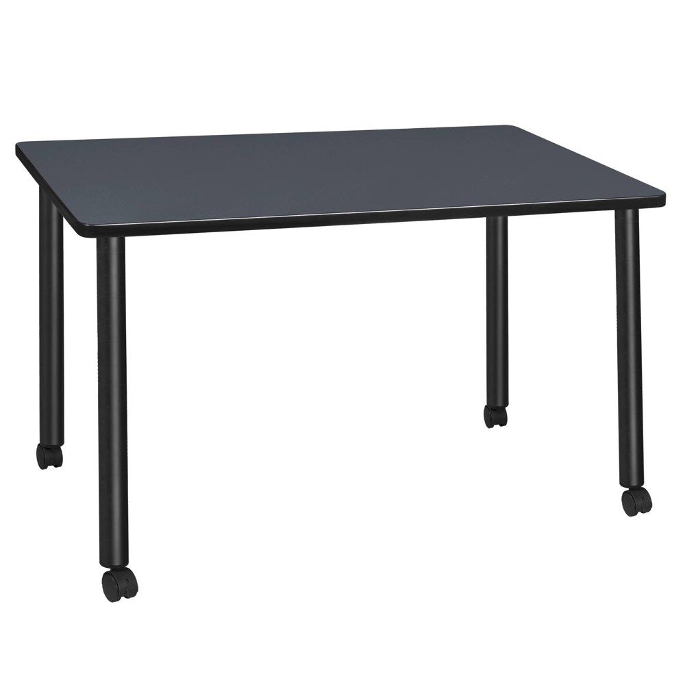 Photos - Garden & Outdoor Decoration Regency 42"x24" Kee Mobile Training Seminar Dining Table Gray/Black : Laminate Top, 4-Point Leg Base, 10-Year Warranty