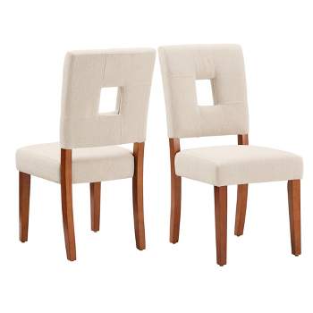 Set of 2 Troy Upholstered Fabric Keyhole Dining Chairs - Inspire Q