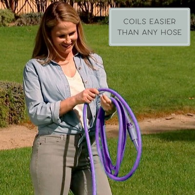 BERNINI 40&#39; No-Kink Lite Chroma Outdoor Metal Garden Hose with Purse Handle - Purple_6