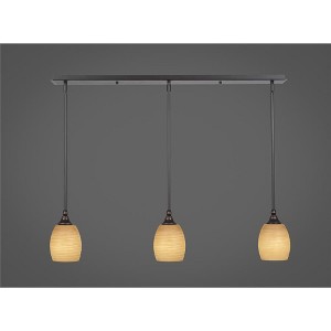 Toltec Lighting Any 3 - Light Chandelier in  Dark Granite with 5" Cayenne Linen Shade - 1 of 1