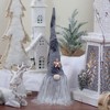 Northlight Lighted Star Gnome with Palm Leaves Hat Christmas Decoration - 16" - Gray and Black - 2 of 4