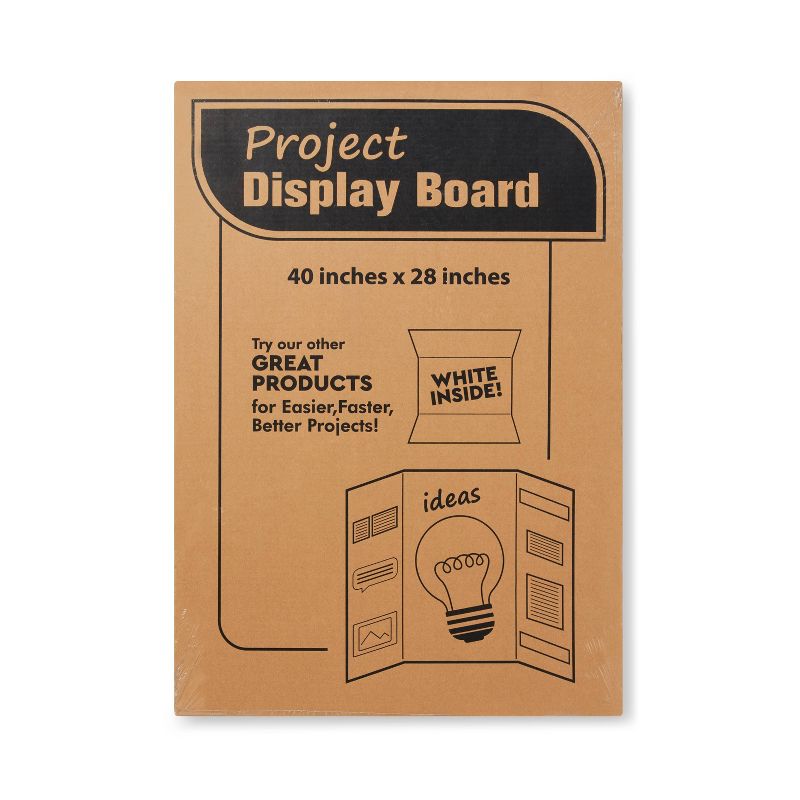 28&#34;x40&#34; Tri-Fold Presentation Corrugated Poster Board White - up &#38; up&#8482;, 3 of 4