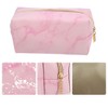 Unique Bargains Makeup Bag Cosmetic Travel Bag Make Up Brush Organizer Bag Marble Makeup Storage Toiletry Bag for Women 7"x3"x4" 1 Pcs - 3 of 4