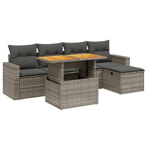 vidaXL Garden Sofa Set Grey - 1 of 4
