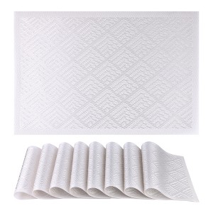 REGALWOVEN Placemats Set of 6 Plastic Placemats for Dining Table Decor Washable Kitchen Table Mat with Fish Scale Pattern - 1 of 4