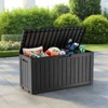 Naysaye Deck Boxes, 2-Piece 75 Gal Outdoor Storage Deck Box, Small Patio Storage Bin for Garden Tools, Black, 46.06"*21.06"*21.65" - 4 of 4