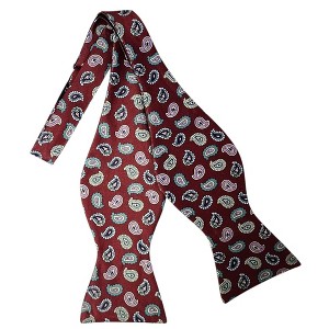 Men's Paisley Printed 2.75" x 4.75" Adjustable 16" - 21" Self-Tie Bow Tie - 1 of 4