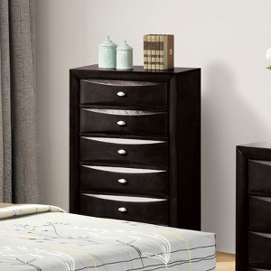 Sapphtopaz Farmhouse Tall Dresser with 5 Drawers Groove Design Chest of Drawers with Oval Knob Handles Closet Organizers for Bedroom, Entryway - 1 of 4