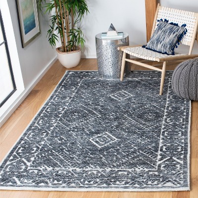 Handmade Blue Wool Tufted Rectangular 4' x 6' Rug