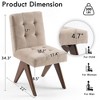 YOUNIKE Modern Upholstered Chair Dining Room Armless Kitchen Chairs Set of 4 Linen Fabric Chair Vanity with 4.7" Thick Cushion Wood V-Leg - 3 of 4