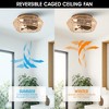 Parrot Uncle 13.5" Farmhouse Antique Brushed Gold Cage Flush Mount Ceiling Fan - 3 of 4