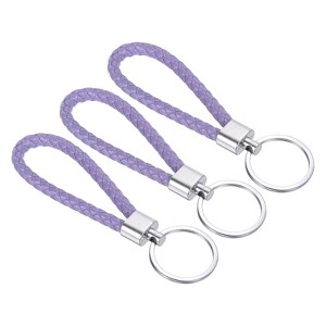 Unique Bargains PU Leather Circle Decoration Keychain for Bag Wallet 3 Pcs - 1 of 3