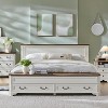 SinCiDo Farmhouse Bed, with an 80" Storage Cabinet, 2 Large Storage Drawers, & Bed Frame Equipped with a Headboard and Storage Stool, Antique White - 2 of 4