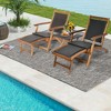 Tangkula Patio Lounge Chair Set of 3 w/ Side Table Quick Folding Design Ottoman Outdoor - 2 of 4