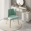 Barbara Velvet Vanity Stool for Makeup Room, Moden Accent Side Chairs for Living Room with Golden Metal Legs | Artful Living Design-SAGE - 2 of 4