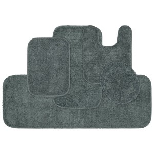 5pc Traditional Nylon Washable Bathroom Rug Set - Garland Rug - 1 of 4