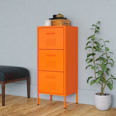 VidaXL Storage Cabinet Orange 16.7"x13.8"x40" Steel