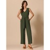 INSPIRE CHIC Women's V Neck Tie Front Casual Sleeveless Wide Leg Jumpsuit - 4 of 4