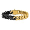 Chisel Stainless Steel Polished Black and Yellow IP-plated 12mm Curb Link Bracelet 8.25" - 4 of 4
