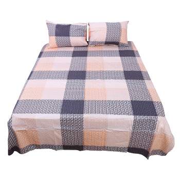 4 Pcs Soft Luxury 100% Cotton Fitted Sheet Bed Sheet Pillowcase Bedding Set - PiccoCasa