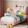 Twin/Twin XL/Full Bed Frames, Upholstered Platform Bed Frame with Bookcase Headboard, Velvet Platform Bed Mattress Foundation - 3 of 4