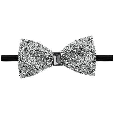 INSPIRE CHIC Women's Fine Diamonds Shiny Adjustable Bow Tie