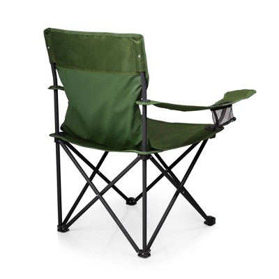 Green Collapsible Outdoor Camping Chair with Mesh Cup Holder