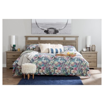 Weathered Oak Rustic Farmhouse Armoire with Drawers