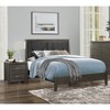 TiramisuBest Contemporary Design Dark Gray Finish Queen Bed 1pc Button-Tufted Faux Leather Upholstered Headboard Wooden Bedroom Furniture - - 3 of 4