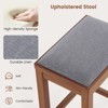 Tangkula 4 PCS Upholstered Wooden Bar Stools Bar Height Chairs Dining - 2 of 4
