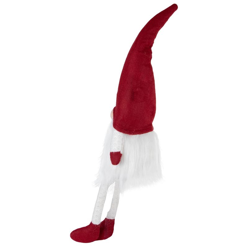 Northlight 20" Lighted Red and White Sitting Gnome Tabletop Christmas Decoration, 4 of 6