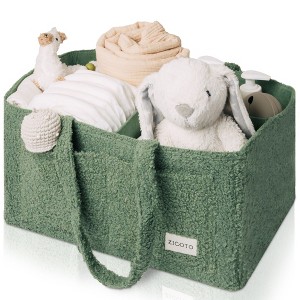 Diaper Caddy Organizer - Versatile Basket for Diapers, Wipes & Baby Essentials - Perfect Baby Shower Gift, Car Storage, & for Expecting Mothers - 1 of 4